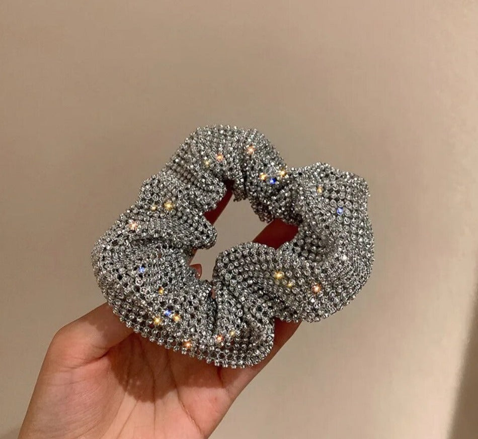 Blinged Out Rhinestone Hair Tie Scrunchie